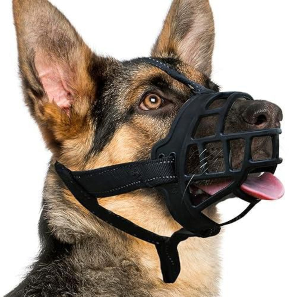 Bozal para Perro, Ajustable de hule Tipo Canasta