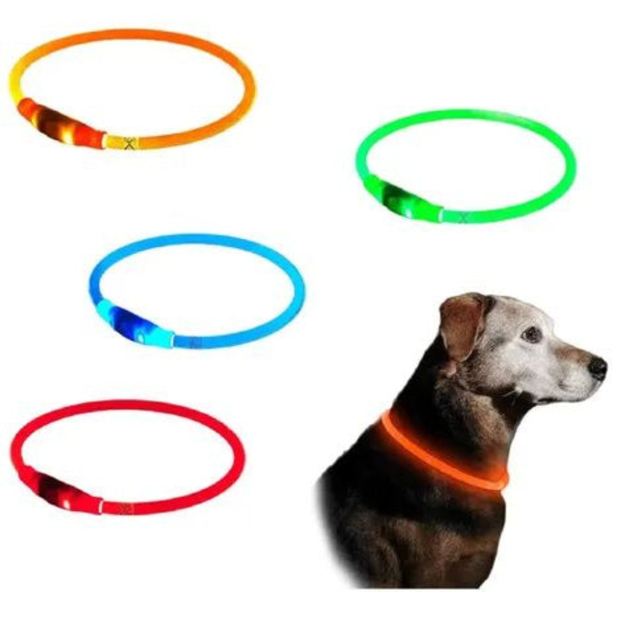 Collar con luz led recargable para perro 40cm