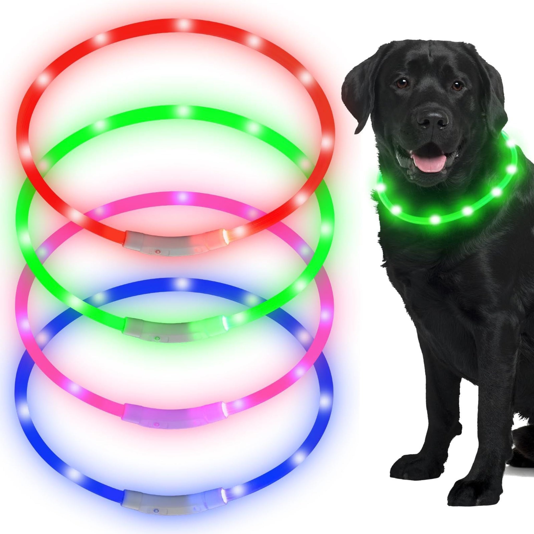 Collar con luz led recargable para perro 55cm