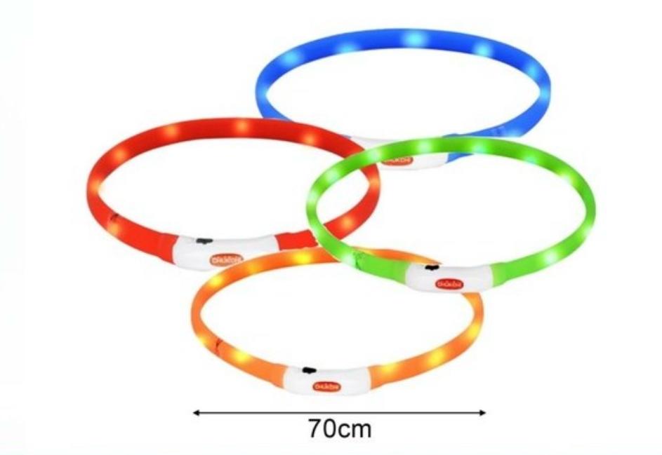 Collar con luz led recargable para perro 70cm