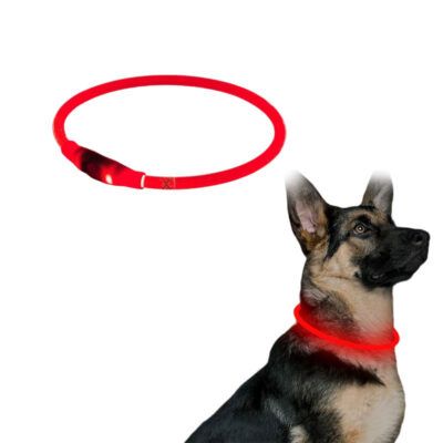 Collar con luz led recargable para perro 70cm