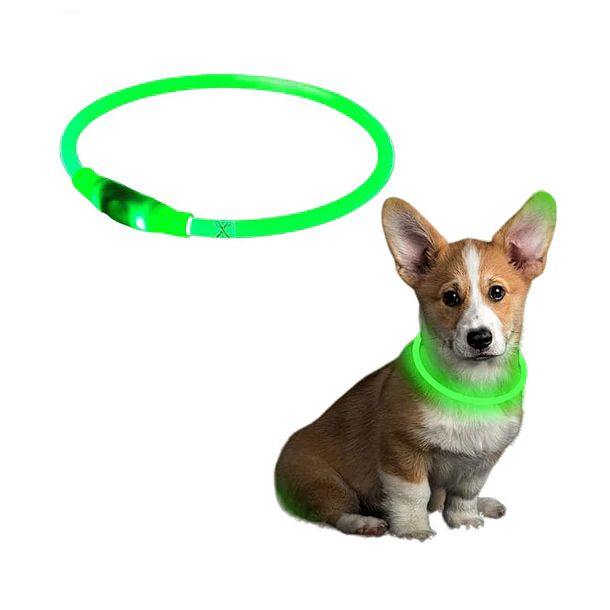 Collar con luz led recargable para perro 70cm