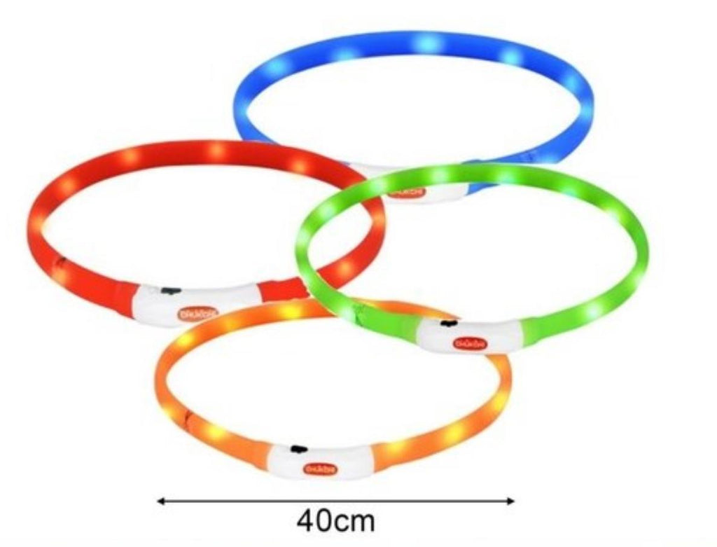 Collar con luz led recargable para perro 40cm