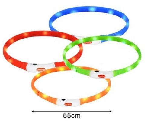 Collar con luz led recargable para perro 55cm