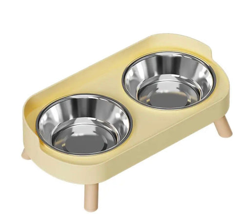 Comedero Doble Elevado acero inoxidable