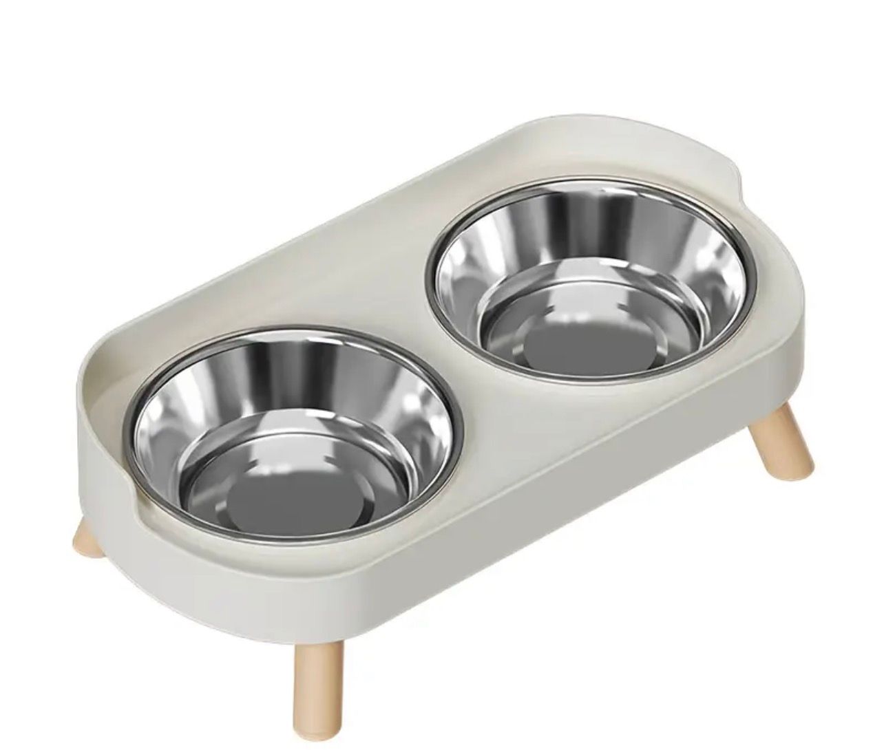 Comedero Doble Elevado acero inoxidable