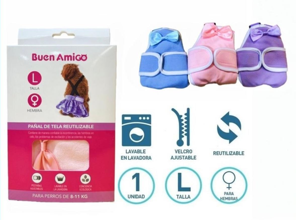 Pañal reutilizable para perrita -Diseño Surtido-incluye tirantes