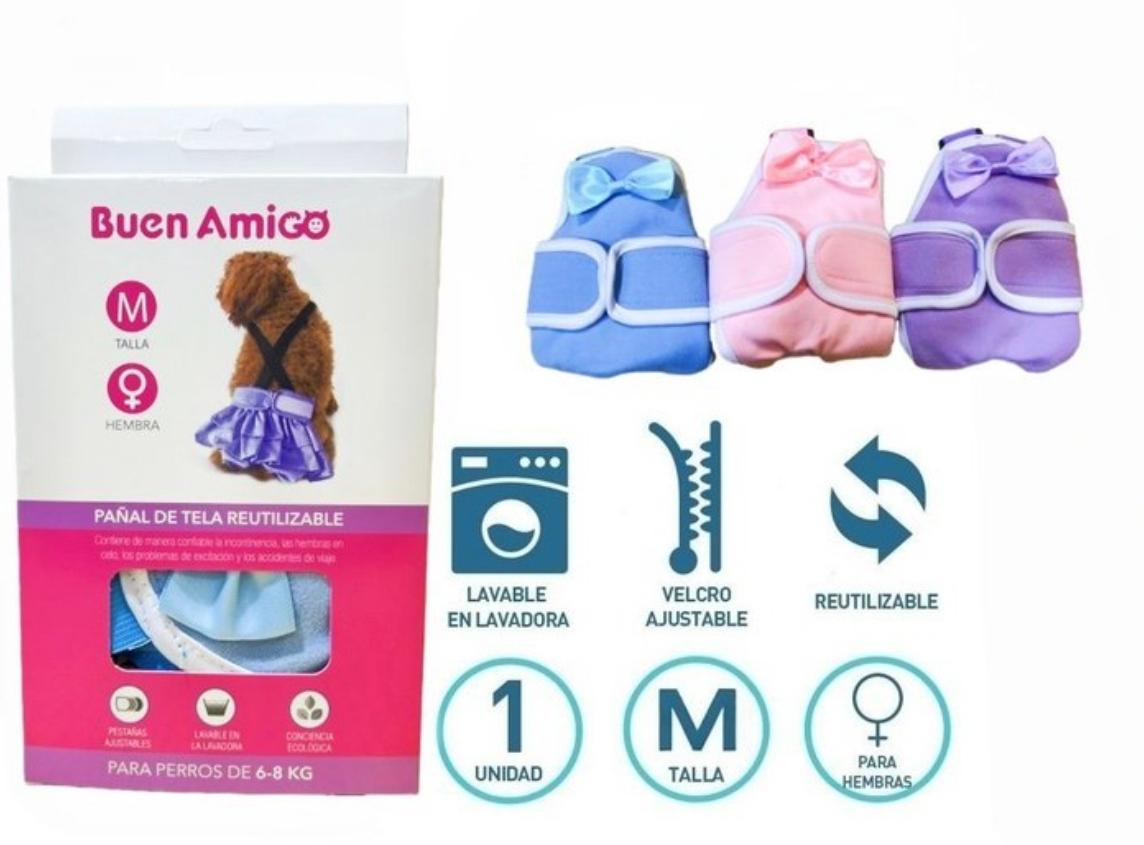 Pañal reutilizable para perrita -Diseño Surtido-incluye tirantes