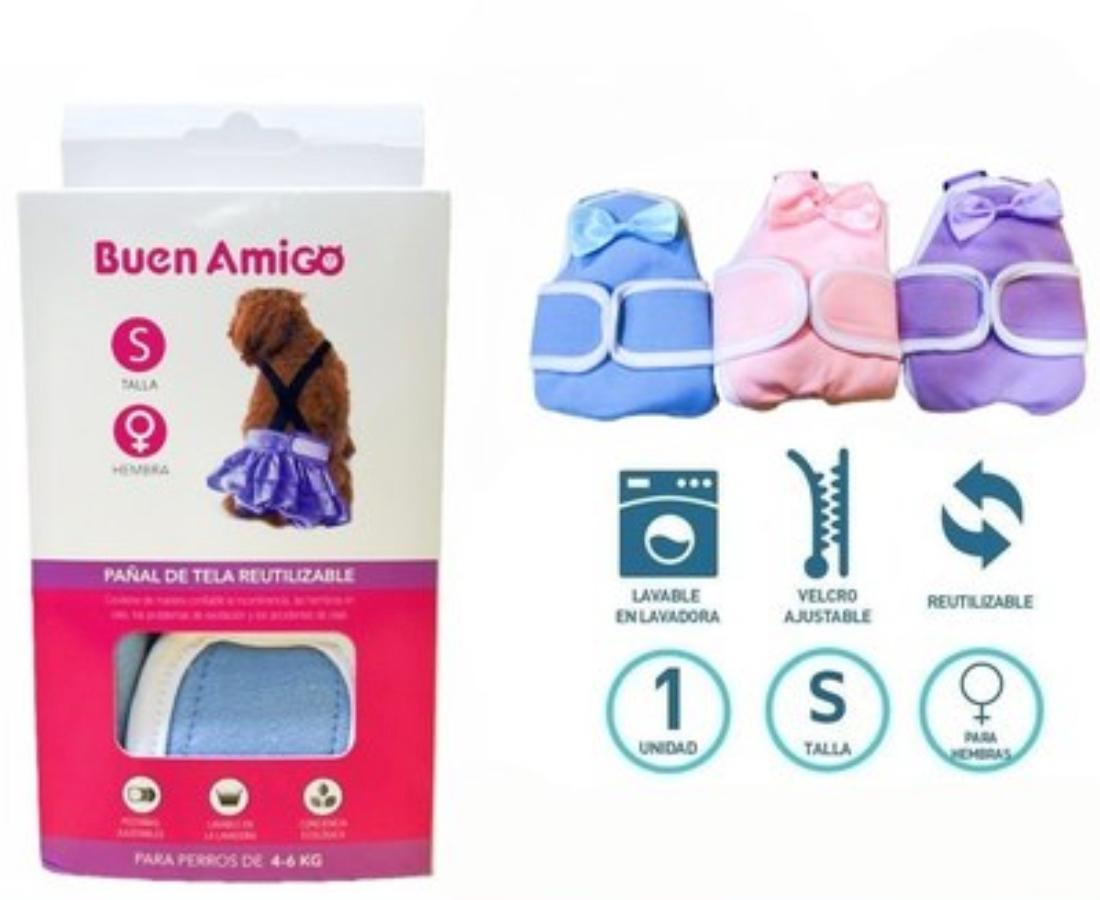 Pañal reutilizable para perrita -Diseño Surtido-incluye tirantes
