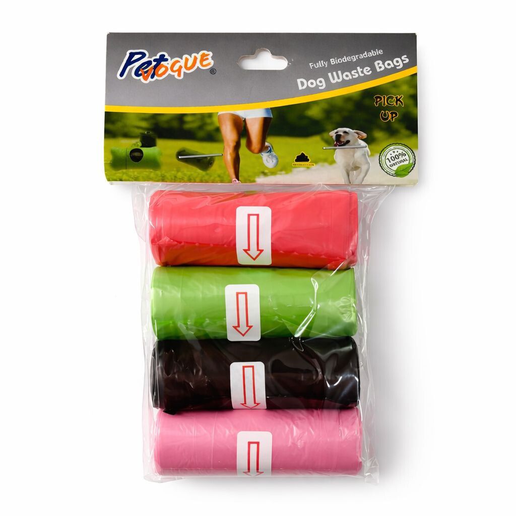 Paquete 4 rollos bolsas desechos perro